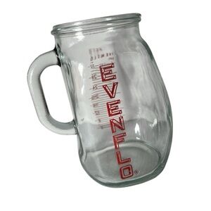 Vintage EVENFLO Glass Measuring Pitcher 4 Cup 32 oz Red Writing